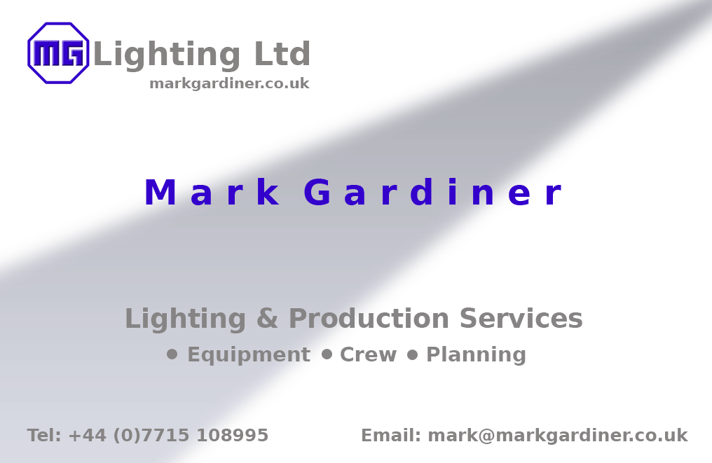 Mark Gardiner lighting and production services